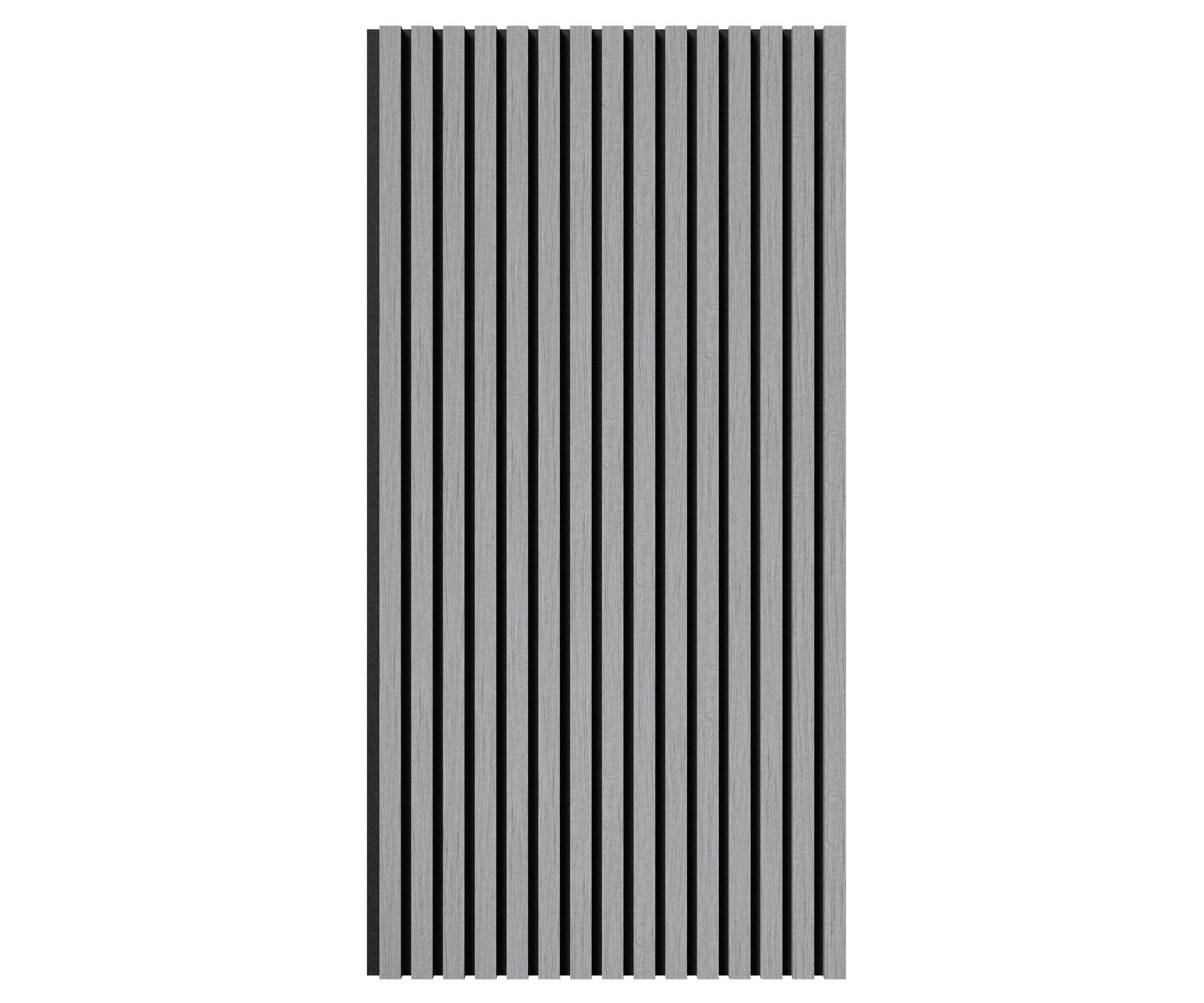 МДФ стеновая панель акустическая Cosca Decor Монако Дуб Ардженто Светло-серый черный войлок 1200×600×21